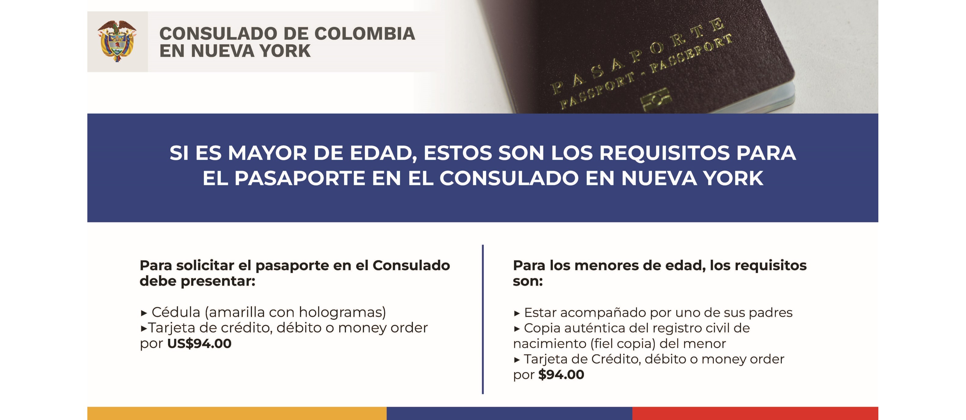 Estos Son Los Requisitos Para Solicitar El Pasaporte En El Consulado De   Pasaporte Colombia Nueva York Tarifas Marzo 2023 